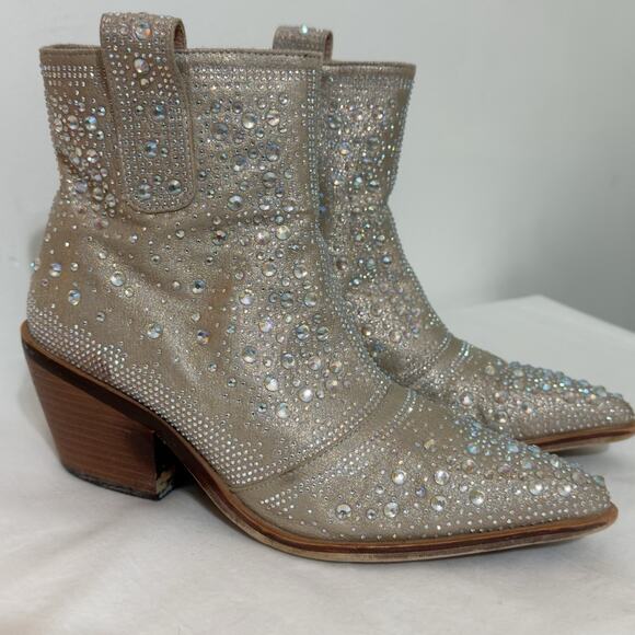 Isnow Women’s Ankle Boots Size 6 – Rhinestone Detail, Sparkly Fashion - Picture 2 of 15